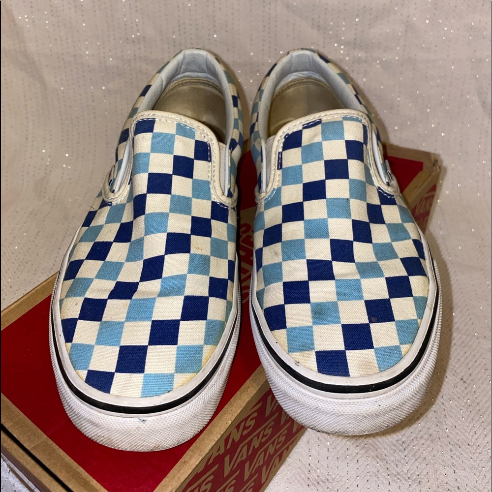 Blue Checkerboard Slip-on Vans